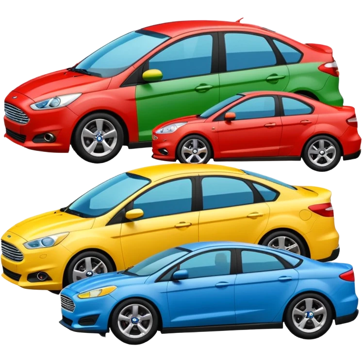 group of 4 Ford cars emoji style emoji