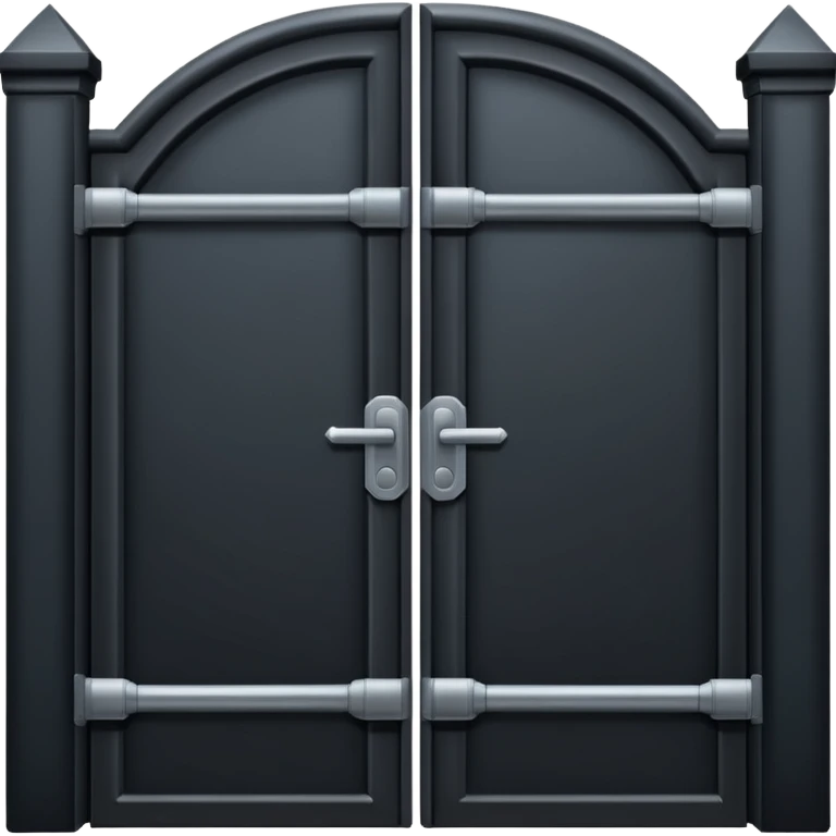 iOS emoji, minimal dark gate, sealed door, flat design emoji