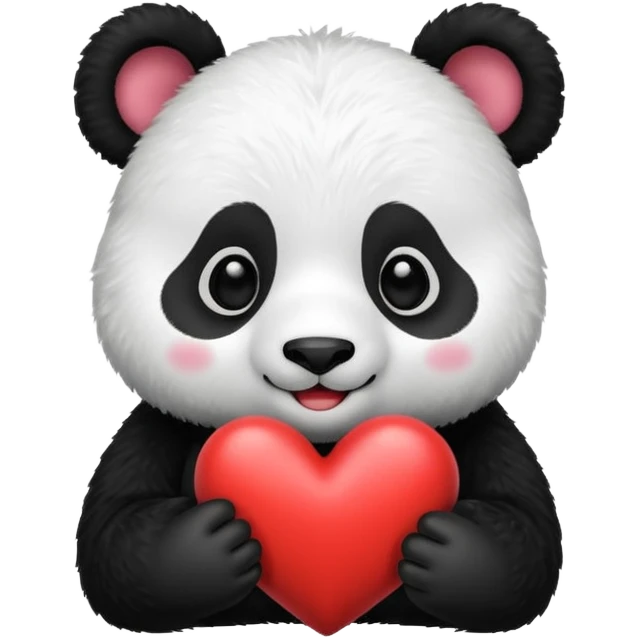Panda holding heart emoji