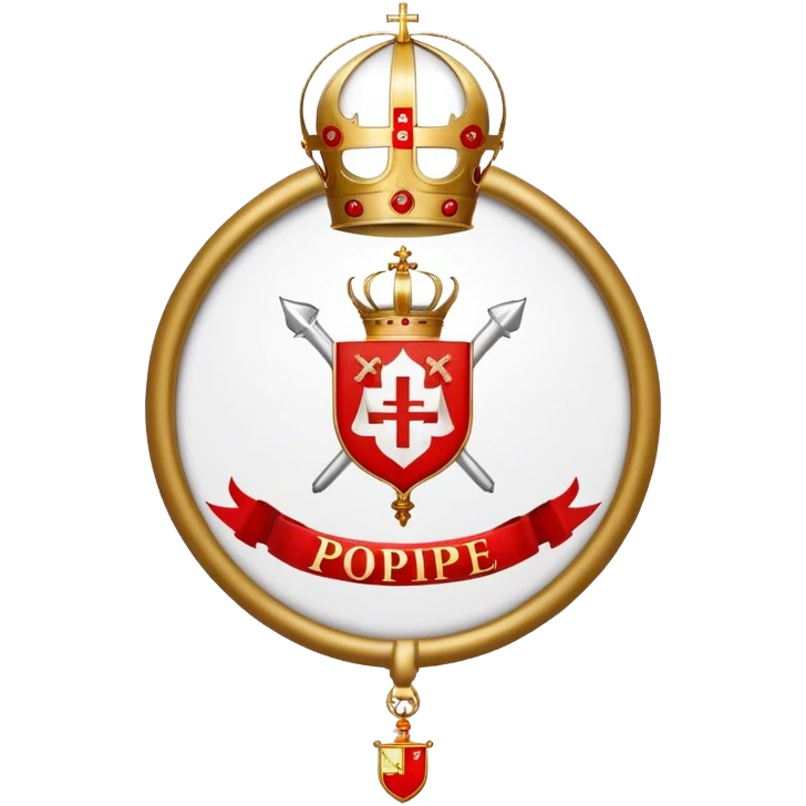 Pope's emblem with a touch of red emoji