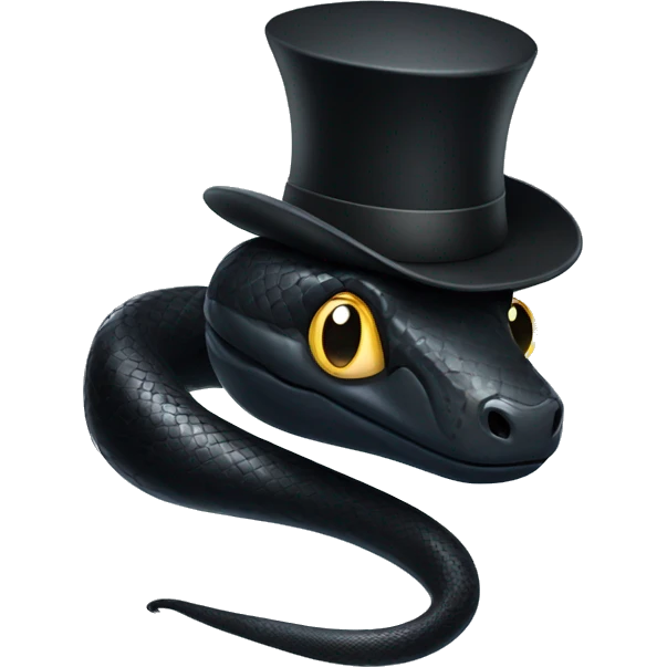 Black snake wearing a small top hat emoji