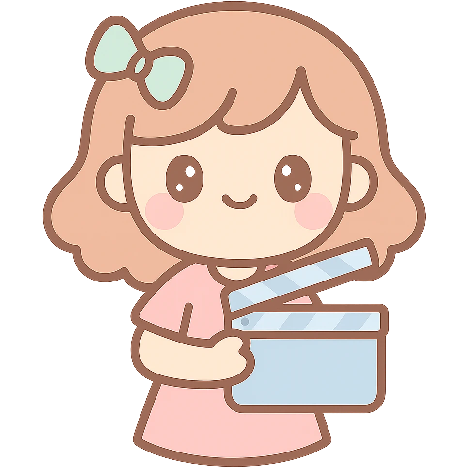 a girl as a film character emoji