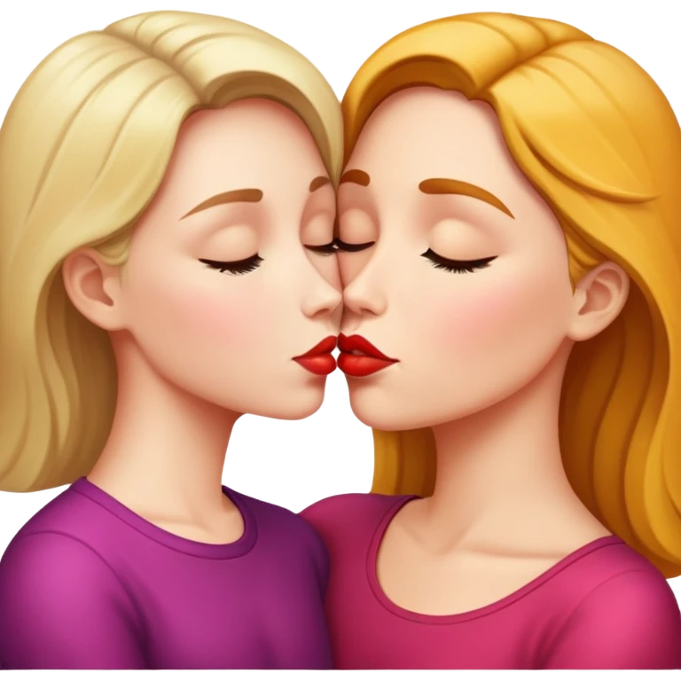 Mother and daughter kiss  emoji