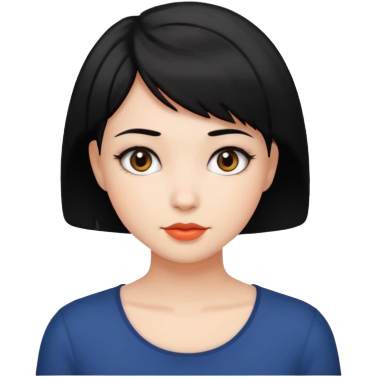 Beautiful Girl with black short hair  emoji