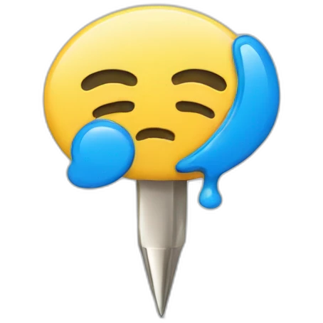 round push pin blue emoji