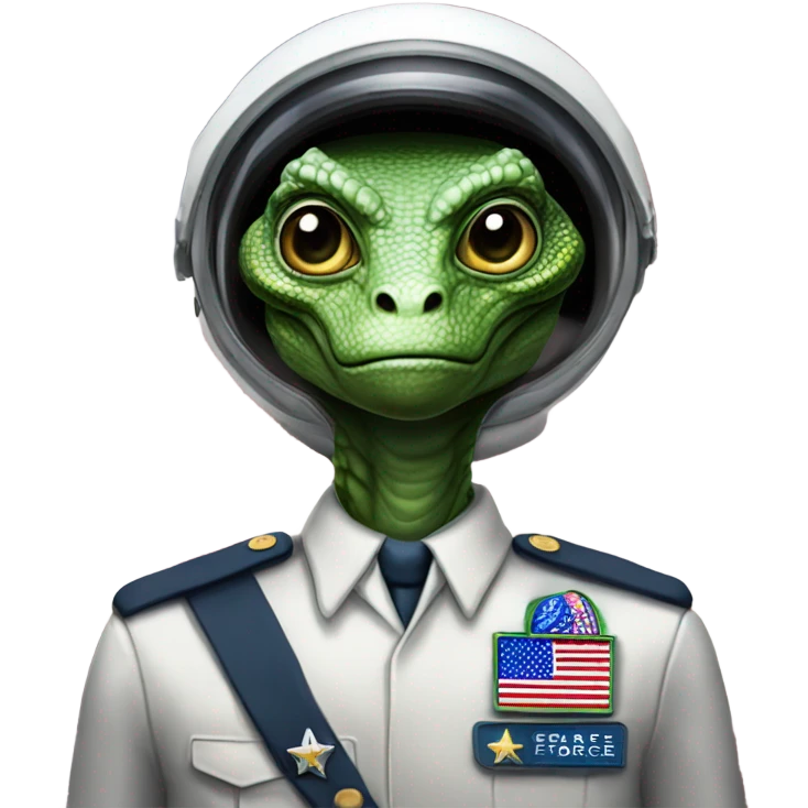 Reptilian Alien man general usa space force, full body emoji