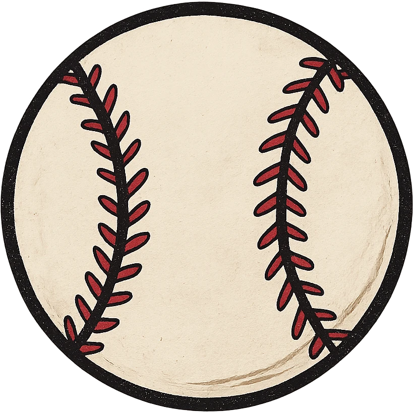 a stylized baseball with stitching details emoji