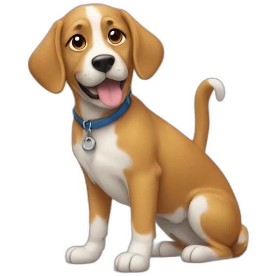Chien sur un chat emoji