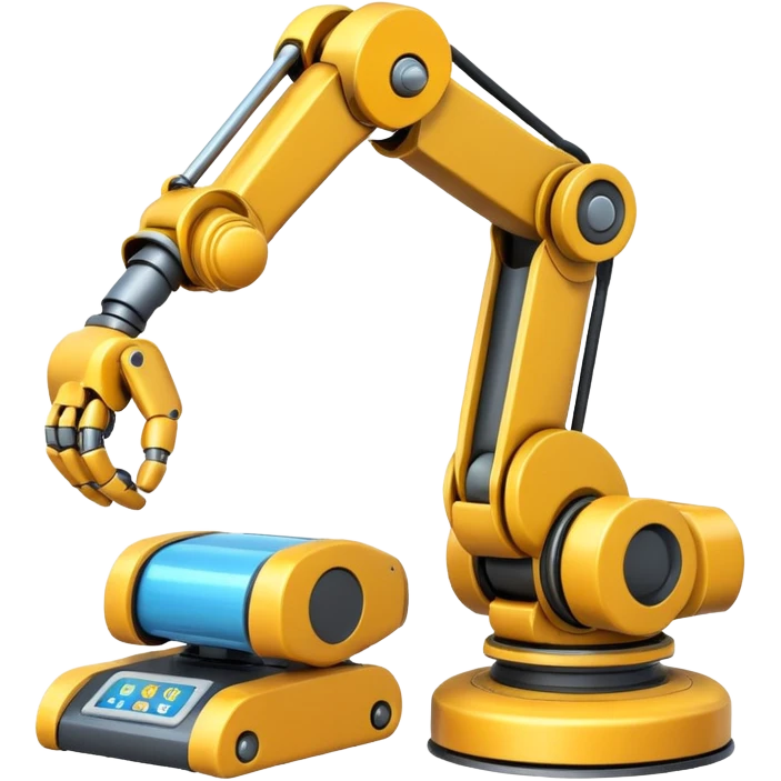emoji about smartfactory with robot arm and AGV emoji