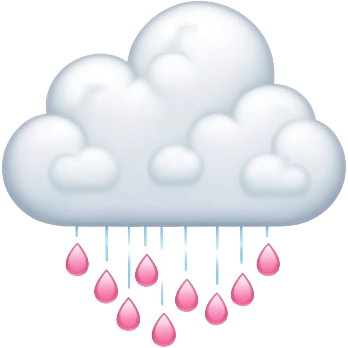 Cloud with pink hearts as raindrops emoji