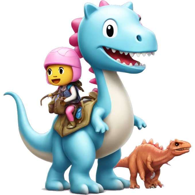 Hello kitty riding a dinosaur  emoji