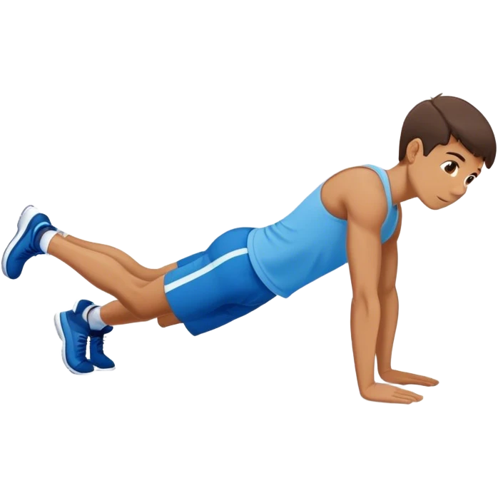 blue shorts doing plank exercise emoji