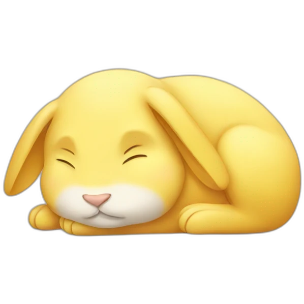 Sleepy yellow rabbit with zzzzz emoji