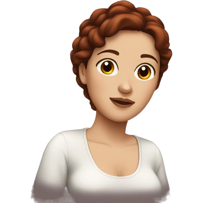 Pregnant women dark red hair brown eyes emoji