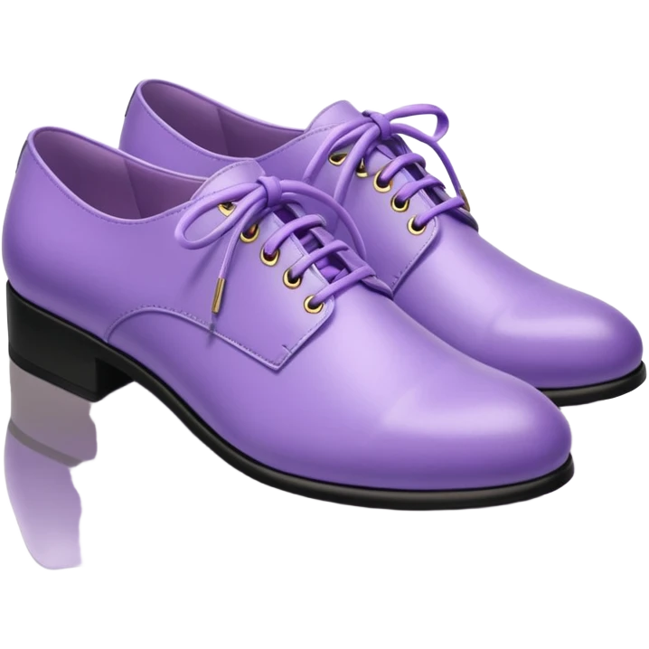 A 3D cartoon lavender-purple Formal shoes with soft texture, lace-up detail, and smooth reflections, isolated on plain background, Memoji-style. emoji