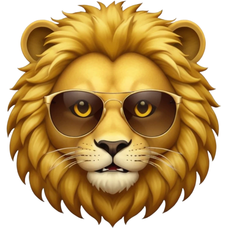 simple lion face with dark sunglasses emoji