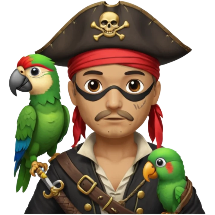 pirate and parrot emoji