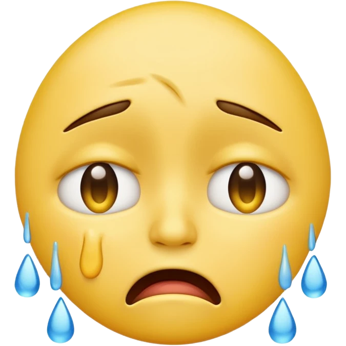 Regular yellow faced emoji with a sobbing expression emoji