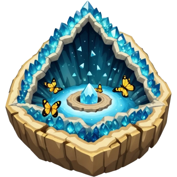 crystal geode split open with moth swarm inside emoji