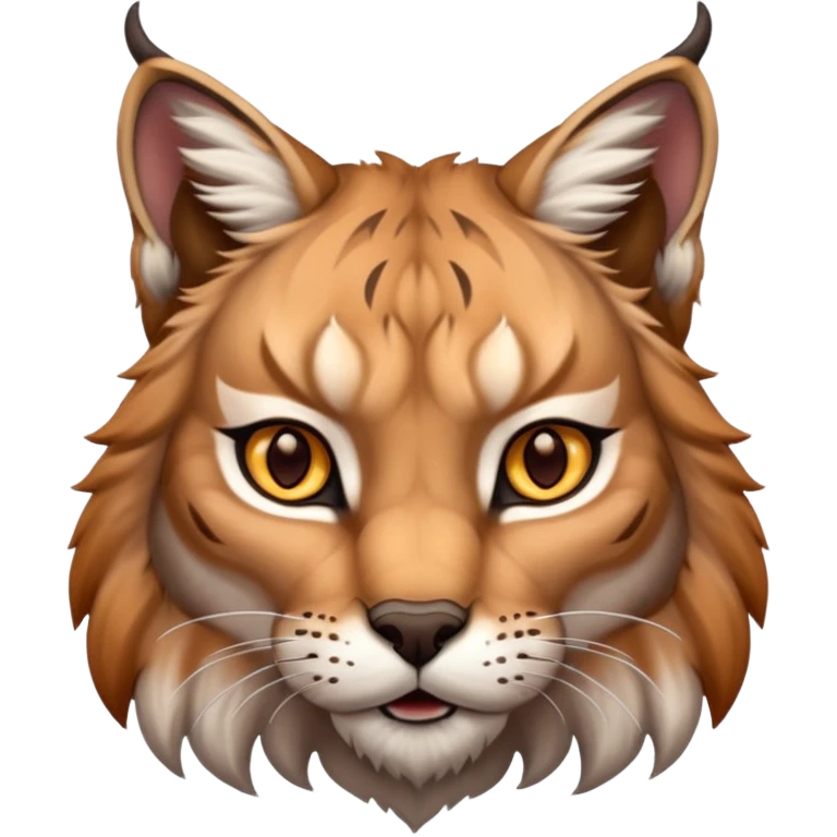A high-resolution photo-realistic digital illustration of a majestic lynx emoji