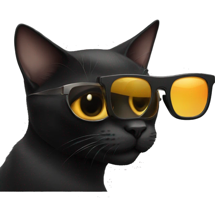 black cat wearing sungl emoji