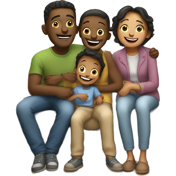 happy moments indoors with family emoji