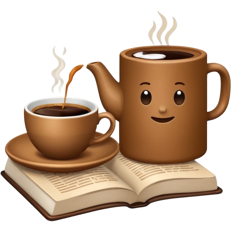 Coffee and a Book brown colored emoji