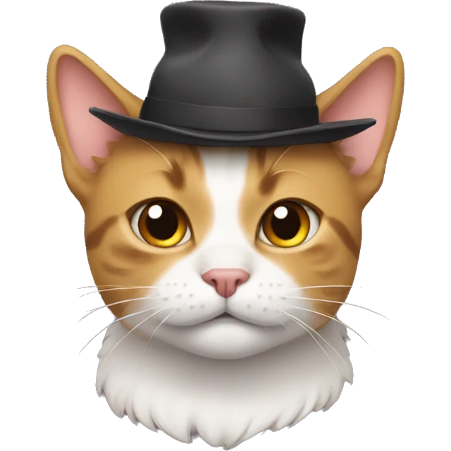 Cat wearing a dog hat emoji