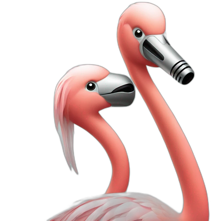 flamingo singing into the microphone emoji