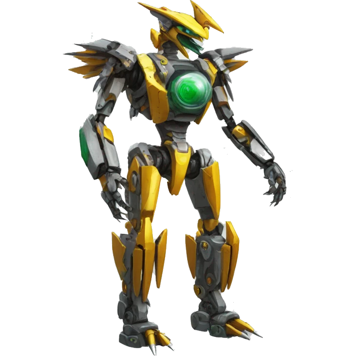 mechanical spiky Medabot-raptor-dragon-Bionicle-mecha full body emoji