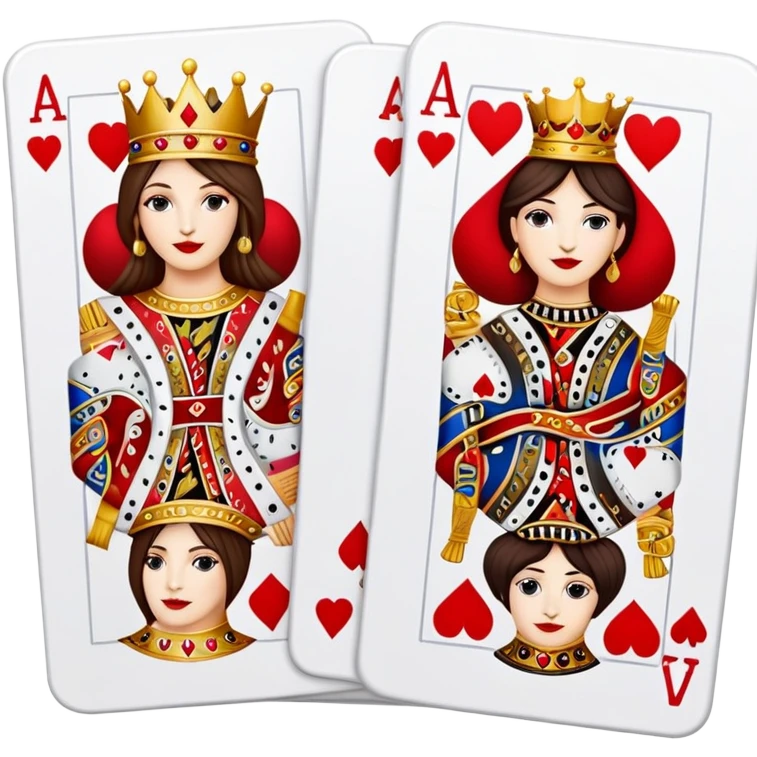 4 poker cards, all hearts, JQKA emoji