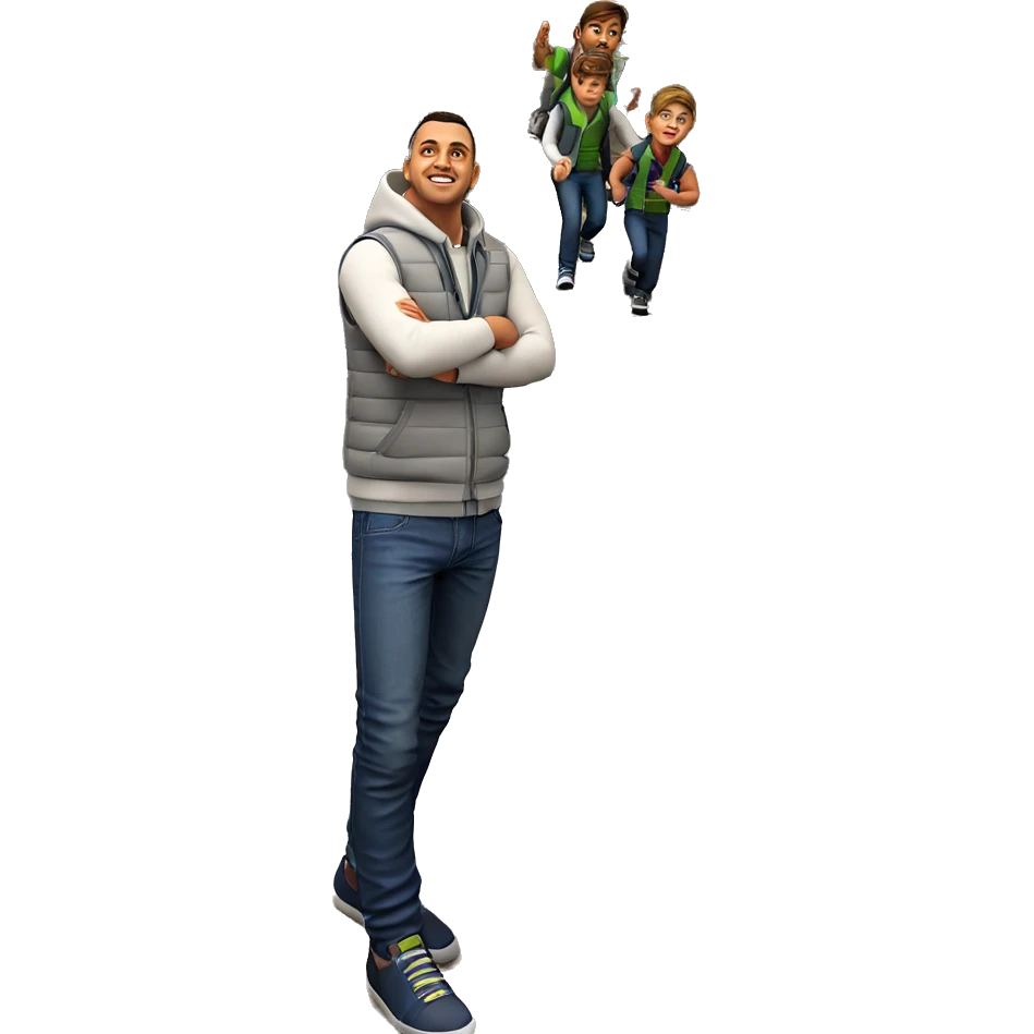 boys in vests on stairs emoji