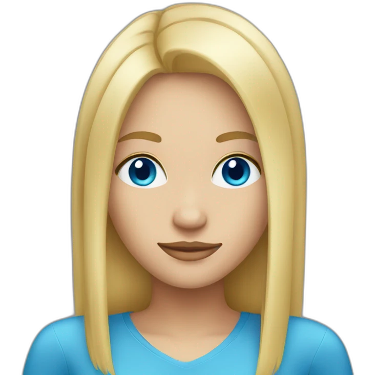 blond women with straight hair and blue eyes emoji