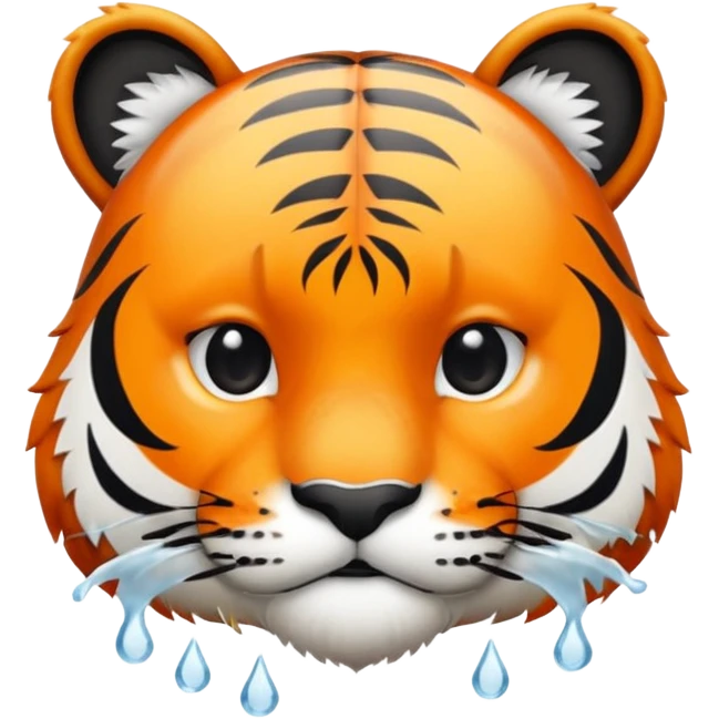 cute tiger cooled off with ice cubed emoji