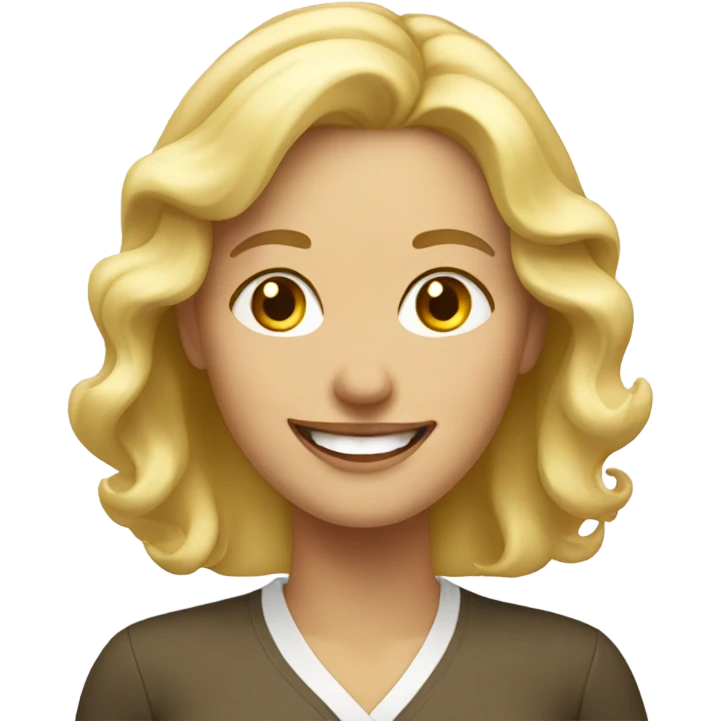 happy blonde woman portrait emoji
