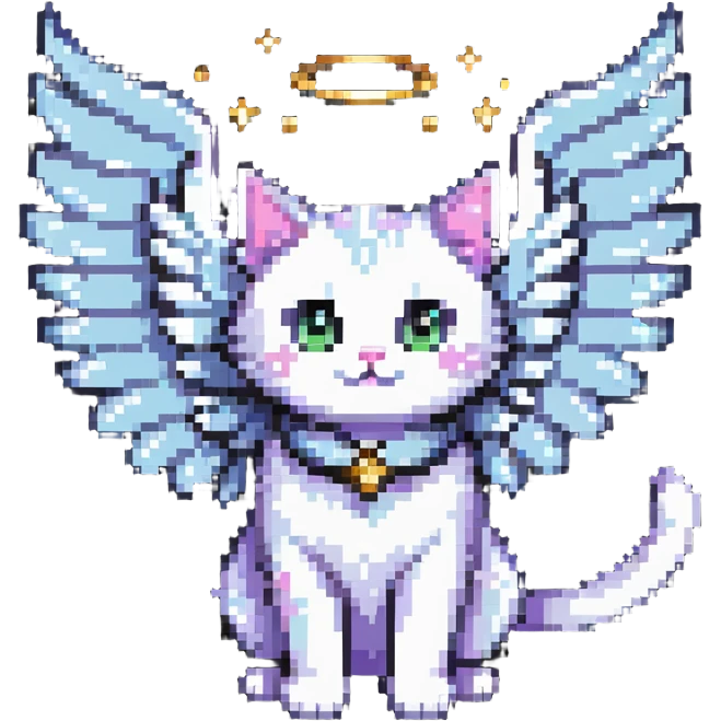 flying cat with magical wings emoji