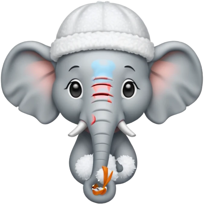 Snow Hat elephant emoji