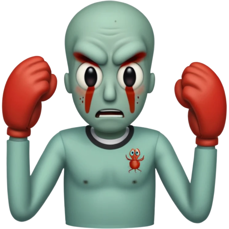 Squidward getting beat up by me Krabs  emoji