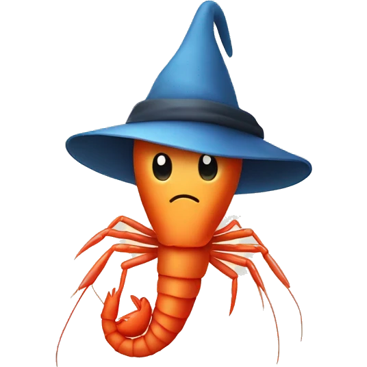 Shrimp wearing hat emoji