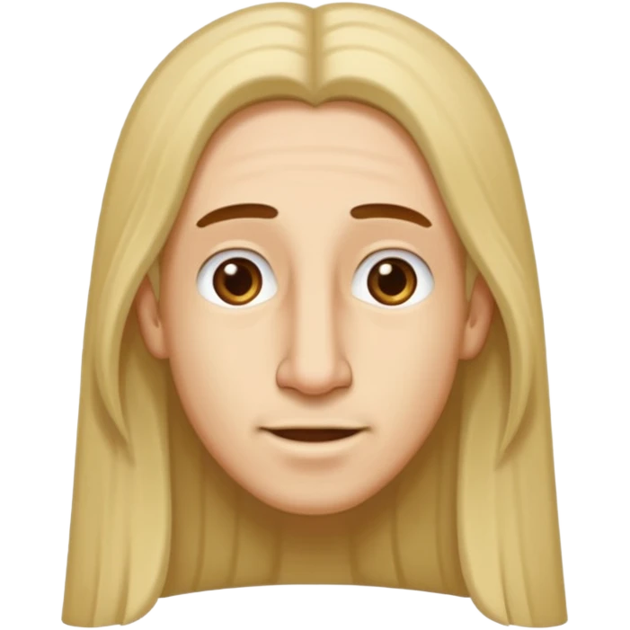 Make a emoji of a person with light skin with long nose hair that goes down like 2 inchis with long hair and with not that much hair  emoji