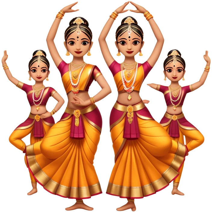 cinematic-realistic-bharatanatyam-dance-emoji,-depicted-as-an-elegant-classical-indian-dance-performance-with-graceful-poses,-intricate-costumes,-and-expressive-hand-gestures,-rendered-with-rich-textures-and-warm-dramatic-lighting emoji