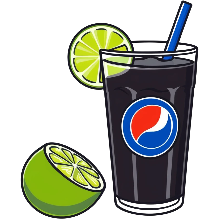 Black pepsi max with lime bites 1,5 limes emoji