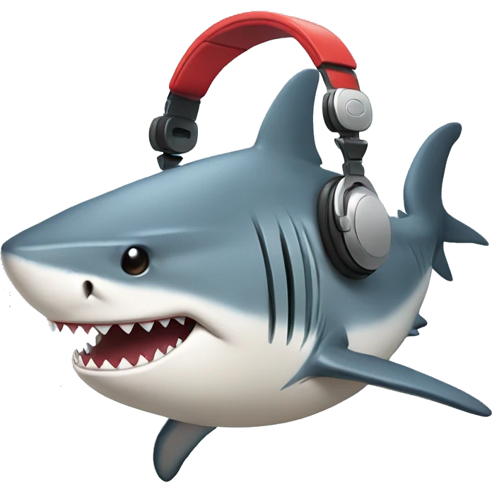 Shark With Headphones  emoji