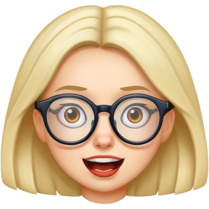 Crazy girl with glasses emoji