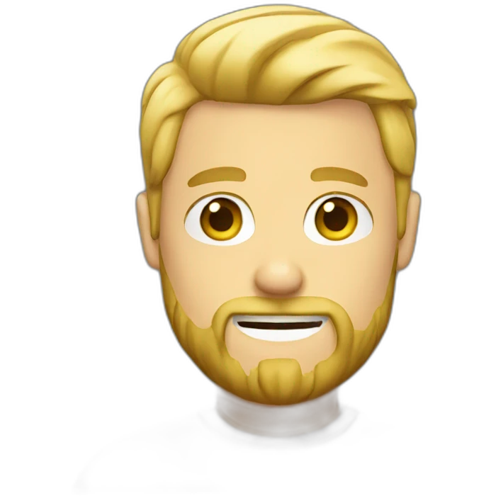 Blond guy with fade and beard in a t shirt emoji