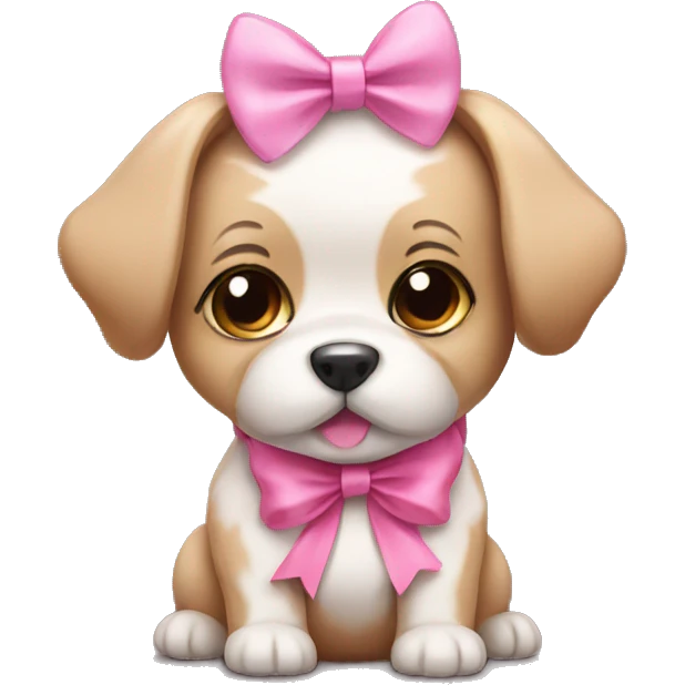 Cute dog wearing a pink bow  emoji