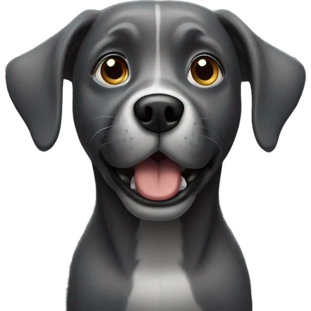 Dark Grey dog begging emoji