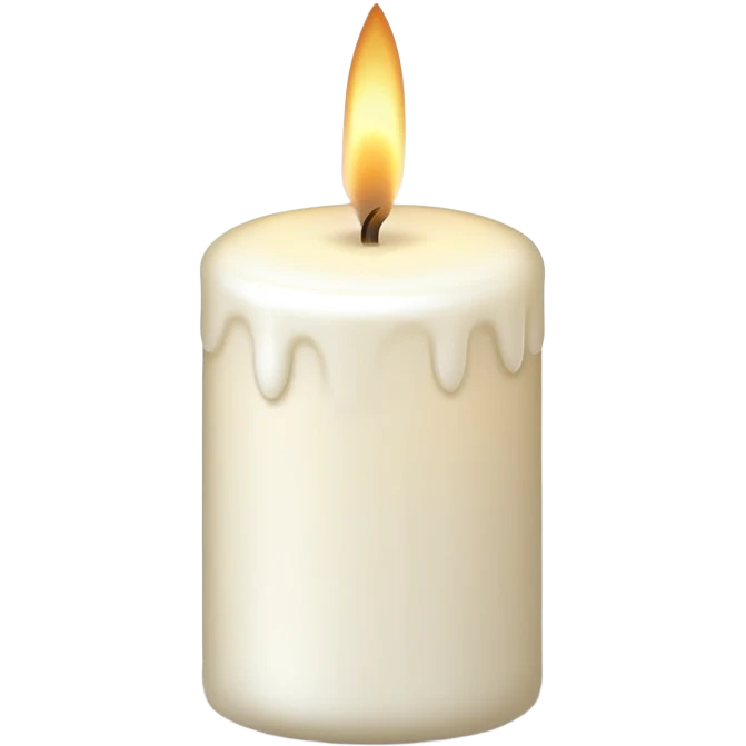 White candle, cute emoji