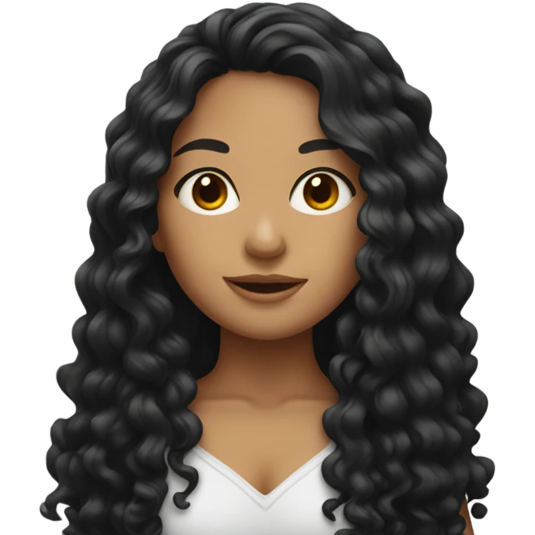 Latina girl with long curly black hair  emoji