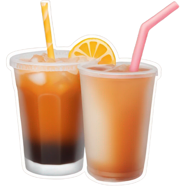 thai iced tea with a straw emoji